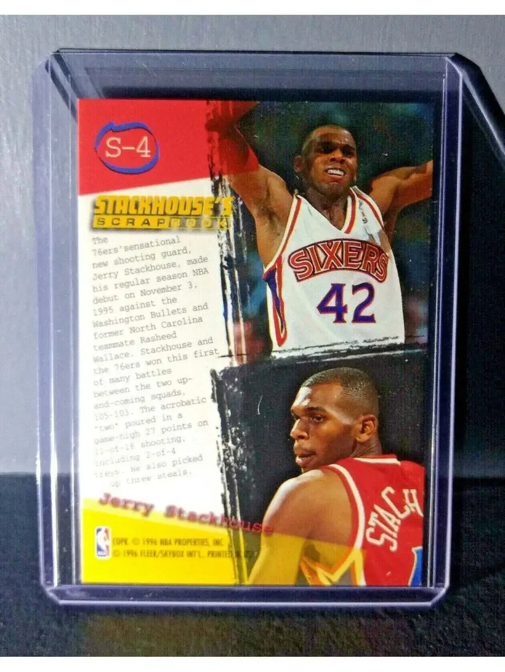 1995-96 Jerry Stackhouse Fleer Ultra Stackhouse's Scrapbook #S-4 Basketball Card
